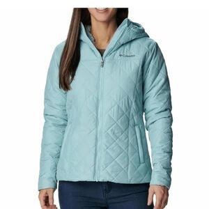 Columbia Copper Crest Hooded Quilted Jacket Green Women's Size 2X